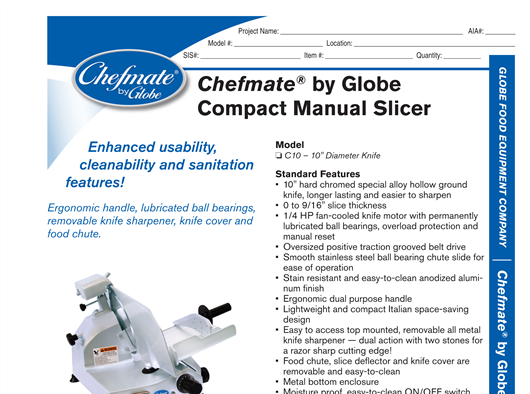 Globe SG13 Manual Meat Slicer