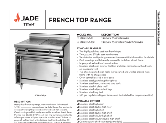 Jade JRLH-06R-T-96 96 6 Drawers Refrigerated Chef Base