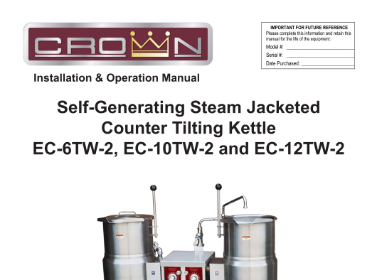 Crown EP-30 Stationary Kettle - JES